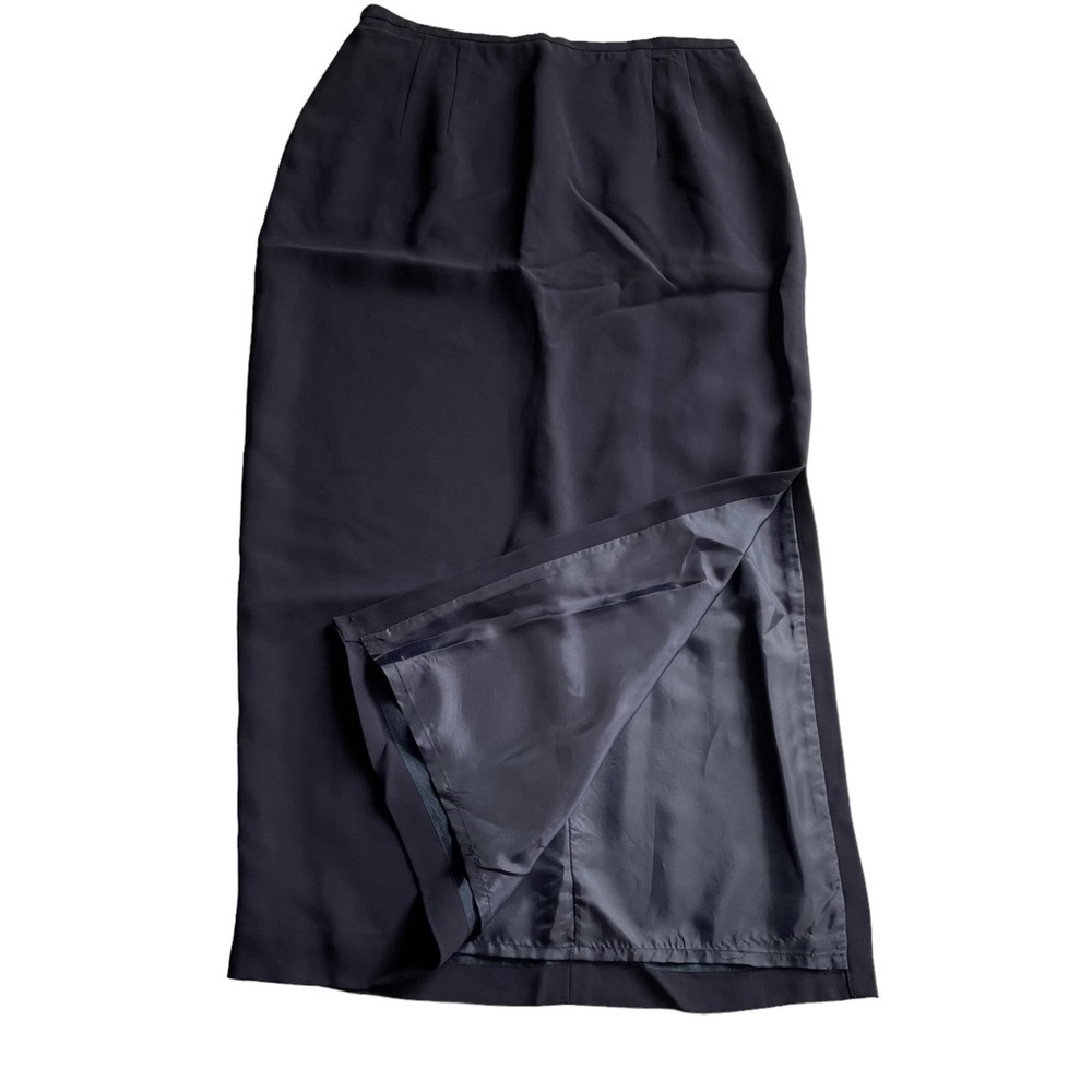 Talbots Petites Pencil Skirt Navy Blue Size 8 NWT Side Slit Office - Picture 2 of 6